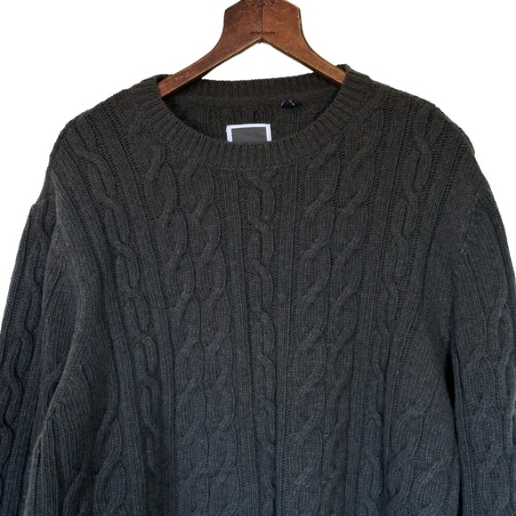 BARBOUR Oversized Slouchy Knit Crewneck Grandpa Dad Boyfriend Sweater Wool - Picture 5 of 11